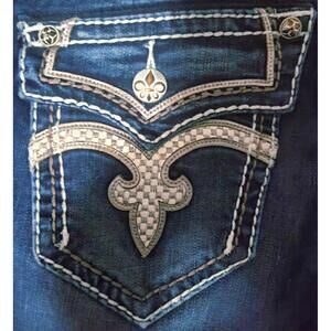 Women's Dark Wash Easy Skinny Rock Revival Jeans "Saralyn" Tag Size:31 inseam:31